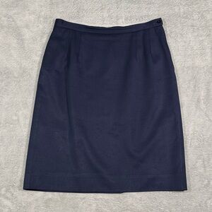 VTG Pendleton Womens Navy Wool Pencil Skirt USA Size 6 Office 90s Business Alt